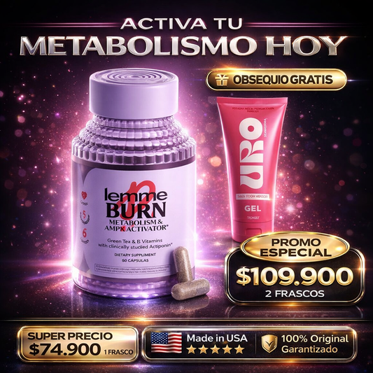 LEMME BURN Metabolism & AMPK Activator 🔥 Metabolismo Activo, Cuerpo en Control🔥 100% Original 🇺🇸 Directo de USA + Gel URO GRATIS 🎁