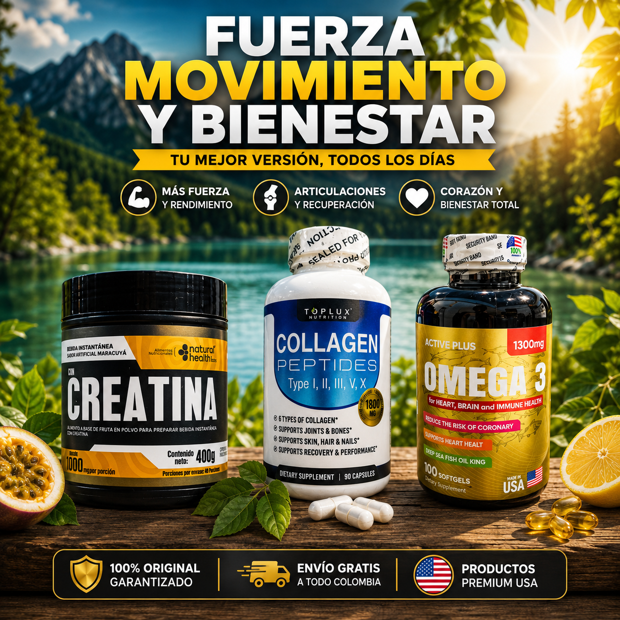 ⚔️ KIT PLAN MAESTRO DE FUERZA Y LONGEVIDAD ⚔️ 🇺🇸 100% ORIGINAL + obsequio sorpresa🎁+ 🚚 ENVÍO GRATIS