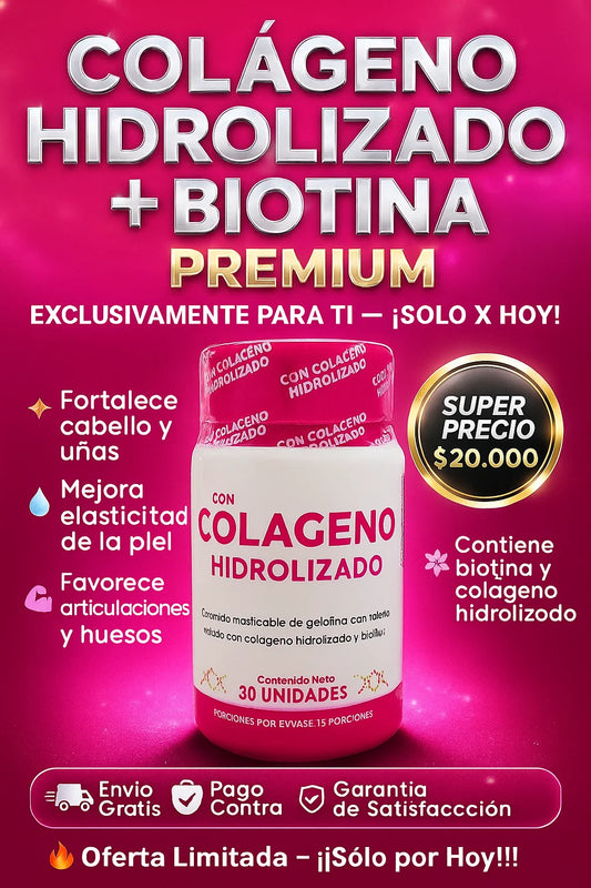 COLAGENO HIDROLIZADO + BIOTINA PREMIUM 🥰💖✨