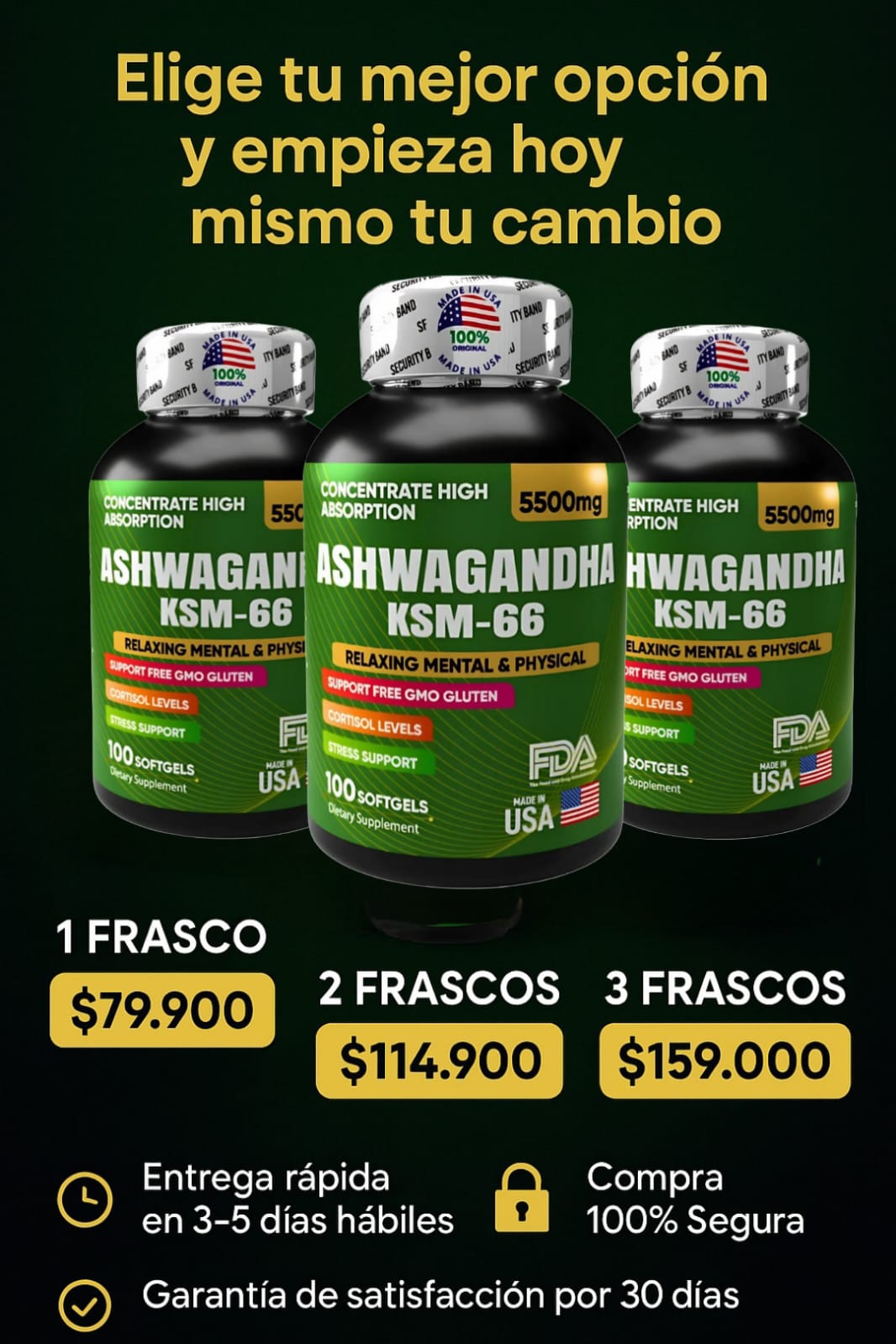 ASHWAGANDHA KSM 66  IMPORTADO 100% 🇺🇲 ORIGINAL 😍✨🕊️