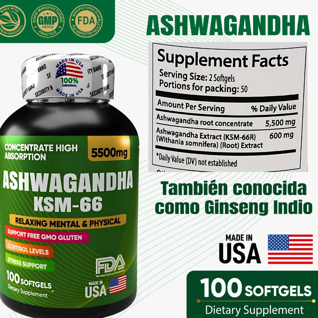 ¡SUPERCOMBO! ASHWAGANDHA 🧘‍♂️ + MAG COMPLEX 💊 + NAD ⚡ (GRATIS  Veneno de Abeja🐝) = 4 PRODUCTOS IMPORTADOS 🇺🇸 ¡ Equilibrio Total ! 🌿✨